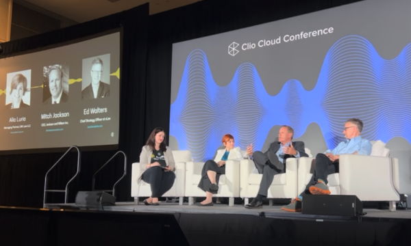 Mitch Jackson in a panel conversation at the Clio Cloud Conference